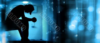 Abstract Silhouette Praying Abstract Silhouette Praying