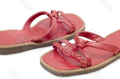 red sandals close up