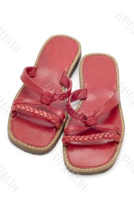 red sandals on white