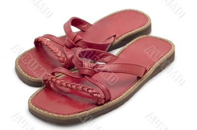 sandals on white