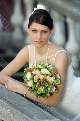 Pretty Bride in Wedding Dress