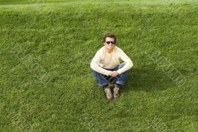 Sit on the grass