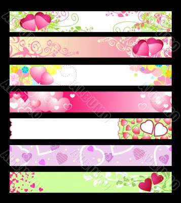 love and hearts website banners / vector / set 2