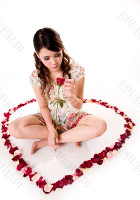 happy valentine girl with roses happy valentine girl with roses