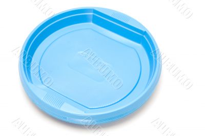 Blue plastic plate