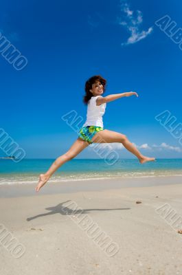 happy jump at the beach happy jump at the beach