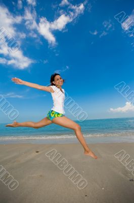 happy jump at the beach happy jump at the beach