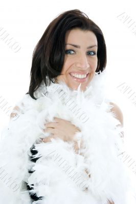 portrait of the brunette in the evening dress