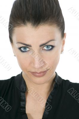 portrait of the brunette with blue eye