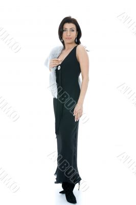 portrait of the brunette in the evening dress