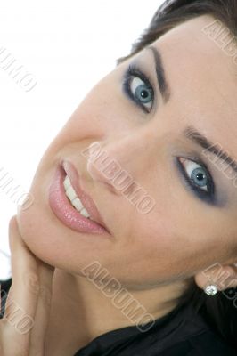 portrait of the brunette with blue eye