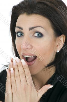portrait of the brunette with blue eye