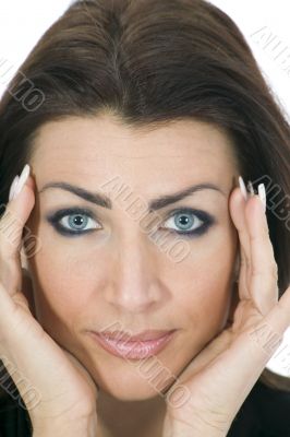 portrait of the brunette with blue eye