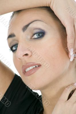 portrait of the brunette with blue eye