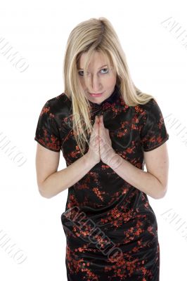 Portrait of the young beautiful blonde