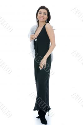 portrait of the brunette in the evening dress