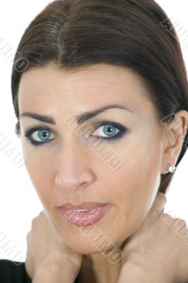 portrait of the brunette with blue eye