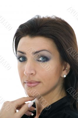 portrait of the brunette with blue eye