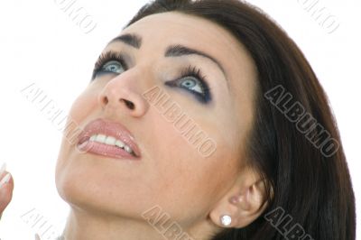 portrait of the brunette with blue eye