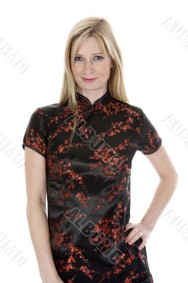 Portrait of the young beautiful blonde