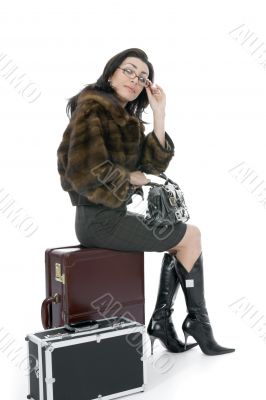 Young woman with  suitcase