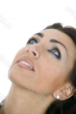 portrait of the brunette with blue eye