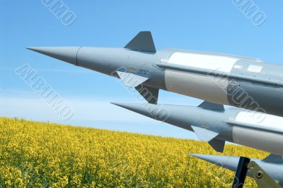 Field, the sky and rockets