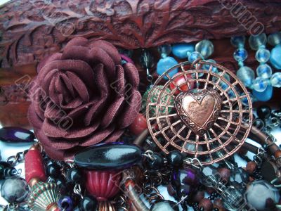 A close up of a variety of Jewelry