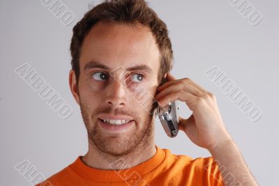 young man on mobile phone