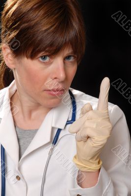doctor with latex gloves