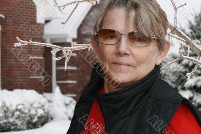 older woman in winter clothing