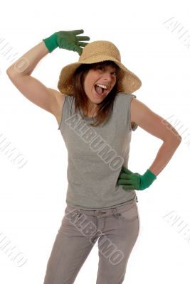 happy lady gardener