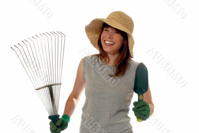 happy lady gardener