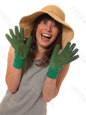 happy lady gardener