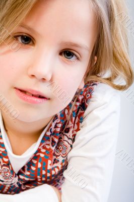 Blond child awaiting an answer Blond child awaiting an answer