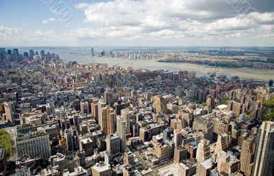 An aerial view of midtown Manhattan New York