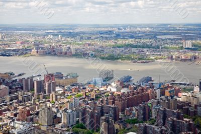 An aerial view of midtown Manhattan New York