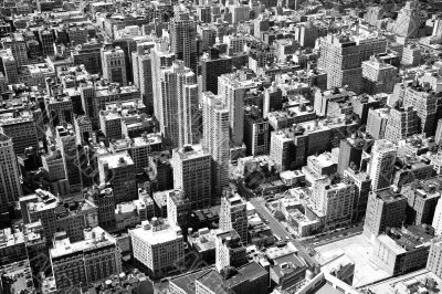 An aerial view of midtown Manhattan New York