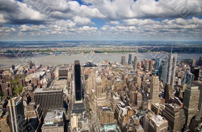 An aerial view of midtown Manhattan New York