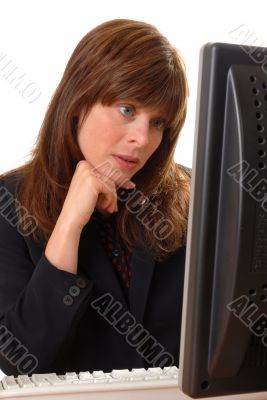 studying the figures - computer user studying the figures - computer user