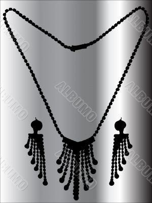 Necklace with ear-drops