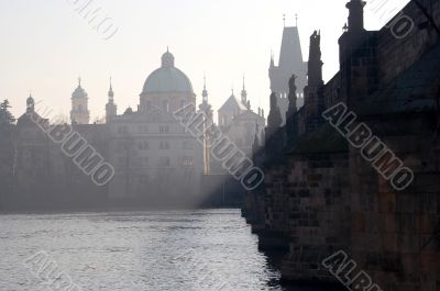 Charles bridge at early morning