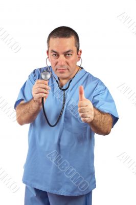 Male doctor with stethoscope Male doctor with stethoscope