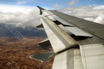 flight over cusco, andes, peru