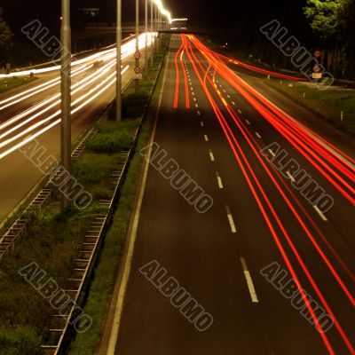 high speed car at night