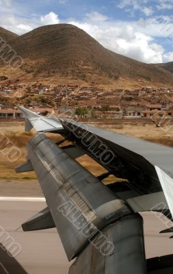 flight over cusco, andes, peru