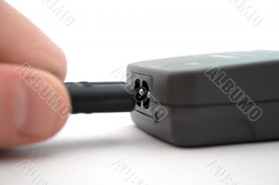 Connection of a power cable to the device