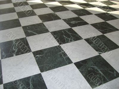 Floor with Marble Chess Table Layout