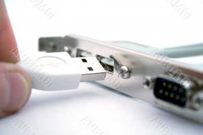 Connection of a usb cable. Isolated