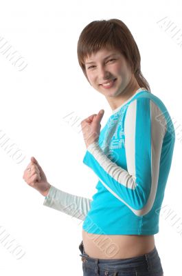 The happy girl smile
